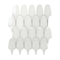 Plumage blanc BCZ201S-tuile blanche de plume, tuiles de mur faites à la main, salle de bains blanche de mosaïque