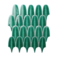 Plumage Tile Ceramic Green BCZ602S-handmade green tiles,handmade bathroom tiles,feather shaped tile