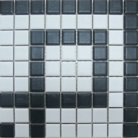 Custom Ceramic Pool Waterline Tile Black and White BCEM001A-pool waterline tiles, pool tiles waterline, mosaic waterline pool tile