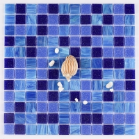 23x23mm Square Matte Silicon Joint Hot Melt Glass GHOJ2004-glass pool tiles, glass tiles for pools, blue glass pool tile