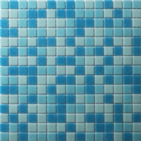 20x20mm Square Iridescent Hot Melt Glass Mixed Blue GEOJ2606-glass pool tiles, glass tile for pools, blue tile for swimming pool