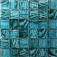 48x48mm Square Iridescent Hot Melt Glass Amber GKOJ2603-glass pool mosaic, luxury swimming pool tiles, pools tiles design