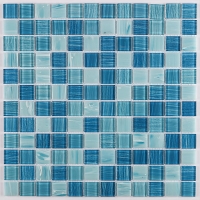 23x23mm Square Crystal Glass Mixed Blue GHOL1003-pool tile, swimming pool floor tiles, pool mosaik