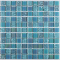 25x25mm Square Crystal Glass Iridescent Baby Blue GIOL1602-glass pool tile, sky blue pool tile, swimming pool tiles designs