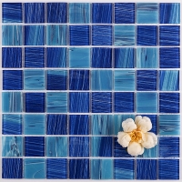 36x36mm Square Crystal Glass Mixed Cobalt Blue GZOL1602-pool tile, dark blue swimming pool tiles, pool tiles modern