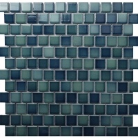 23x23mm Running Bond Square Glossy Porcelain Gradient Blue HGA2601-1-ceramic pool tile, swimmingpool tile, designer pool tiles