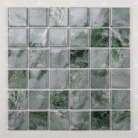 48x48mm Ripple Surface Square Glossy Inkjet Porcelain KOA2902-ceramic pool tile, green turquoise swimming pool tiles, pool tile 2x2