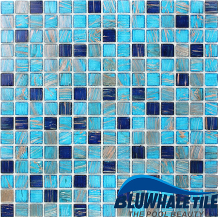 Luxo Linha Azul Gold Mix GEO001KST,Telha de mosaico, Mosaico de vidro, Mosaico de vidro de China, Mosaico de vidro para backsplash da cozinha