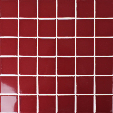 Clásico rojo brillante BCK401,Azulejos de mosaico, Mosaico de cerámica, Mosaico de mosaico rojo, Mosaico de porcelana esmaltado