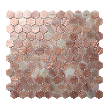1 Inch Hexagon Matte Hot Melt Glass Orange BGZ032,Hexagon Mosaic, Hexagon Tile, Kitchen Hexagon Mosaic