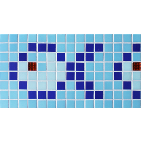 الحدود السمك الأزرق تصميم BGEB003,بلاط الموزاييك، زجاج فسيفساء الحدود، الحدود بلاط فسيفساء