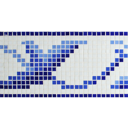 Border Blue Mix Derreter BGAB003,Azulejo de mosaico, Borda de mosaico de vidro, Bordas de azulejos decorativos, Azulejos de margem para piscina