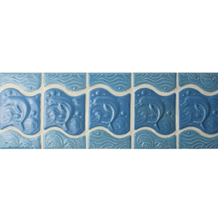 蓝色海豚图案BCZB001,边框瓷砖，陶瓷边框瓷砖，水线批发，水线瓷砖