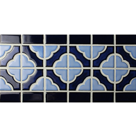 Borda Azul Cobalto BCZB005,Telha de mosaico, beira de mosaico cerâmica, projetos da beira da telha