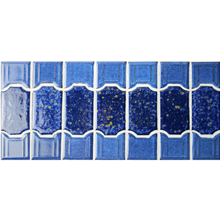 Mezcla de azulejos de borde azul BCZB008,Azulejo de borde, Azulejo de cerámica, Azulejo de línea de flotación para piscina, Azulejo de línea de flotación
