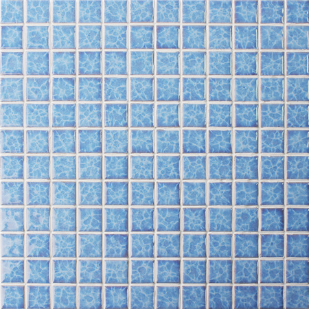 23x23mm Blossom Surface Square Glossy Porcelain Blue BCH609,Mosaic tile, Ceramic mosaic, Glazed Swimming pool tile, Crystal pool mosaic tile