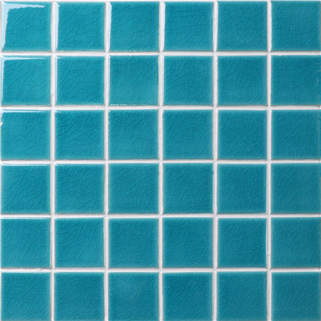 48x48mm Ice Crackle Surface Square Glossy Porcelain Blue BCK701,Pool tiles, Pool mosaic, Ceramic mosaic tile, Outdoor ceramic mosaic 