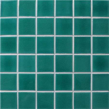 48x48mm Ice Crackle Surface Square Glossy Porcelain Green BCK702,Pool tiles, Pool mosaics, Ceramic mosaic, Buy ceramic mosaic tiles