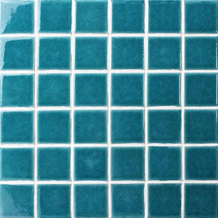 48x48mm Ice Crackle Surface Square Glossy Porcelain Blue BCK714,Pool tile, Pool mosaic, Ceramic mosaic, Ceramic mosaic tile cheap 
