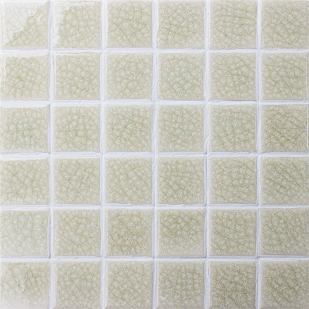 48x48mm Heavy Ice Crackle Surface Square Glossy Porcelain Beige BCK503,Mosaic tiles, Ceramic mosaic, Porcelian mosaic floor tiles, Pool tiles China supplies