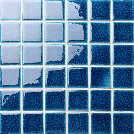 Frozen Blue Heavy Crackle BCK650,Azulejo de mosaico, Mosaico cerâmico, Mosaico de piscina para venda, Azulejos azuis para piscina