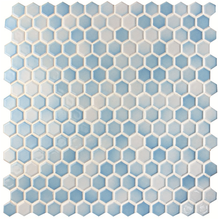 Hexagon Blue Mix BCZ007,马赛克瓷砖，水池瓷砖，瓷六角形马赛克瓷砖