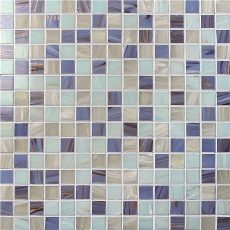 Línea azul de lujo del oro de la mezcla BGE008,azulejo de la piscina, mosaico de vidrio, cristal de mosaico pared posterior del azulejo
