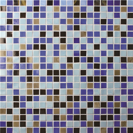 Color cuadrado patrón mixto BGC023,Baldosa de piscina, Mosaico de piscina, Mosaico de vidrio, Suelo de mosaico de vidrio