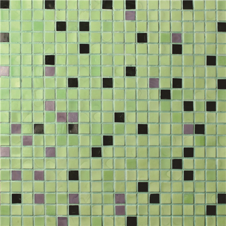 15x15mm Sauqre Hot Melt Glass Iridescent Mixed Green BGC031,Pool tile, Pool mosaic, Glass mosaic, Glass mosaic tile pattern