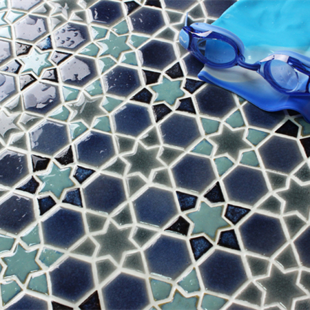 Snowflake Ice Crackle Surface Square Glossy Porcelain CZH001TM,Mosaic tile, Ceramic mosaic, Ceramic pool tile, Swimming pool tiles 