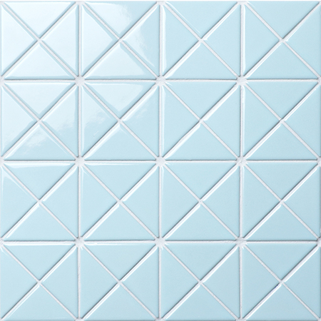 圣托里尼纯色TR-SA-P1,三角形瓷砖，几何三角形瓷砖，游泳池瓷砖蓝色