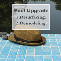 Inspecione seu pool completamente para decidir resurfacing ou remodelação-resurfacing da associação, renovações da piscina, substituição do azulejo da piscina, opções de resurfacing da piscina