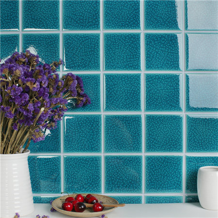 Frozen Blue Crackle BCQ607,Azulejo de mosaico, empresa de azulejos de la piscina, azulejos de la piscina de mosaico