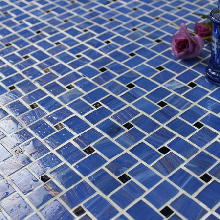 Moinho de vento azul de luxo BGZ016,Mosaico de mosaico, Mosaico de vidro, Mosaico de vidro, Mosaico de vidro azul