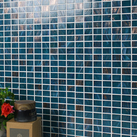 Línea azul de lujo del oro de la mezcla BGZ009,Mosaico de mosaico, Mosaico de vidrio, Mosaico de vidrio de piscina, China Mosaico de mosaico de vidrio