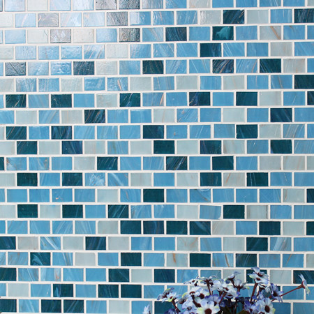 20x30mm Running Bond Matte Hot Melt Glass Mixed Blue BGZ012,Mosaic tile, Glass mosaic, Glass subway mosaic tile, Hot melt mosaic tile for sale