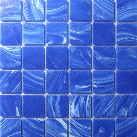 20x20mm Venus Cloud Square Hot Melt Glass Iridescent Blue BGN604,Pool Tile, Glass Mosaic, Blue Glass Tile