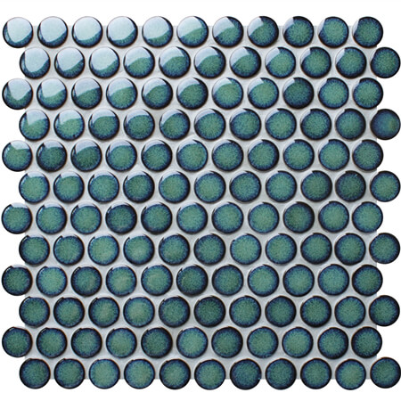 Verde oscuro BCZ923A,Penny round mosaic, Penny round mosaic tiles, Ceramic penny round mosaic
