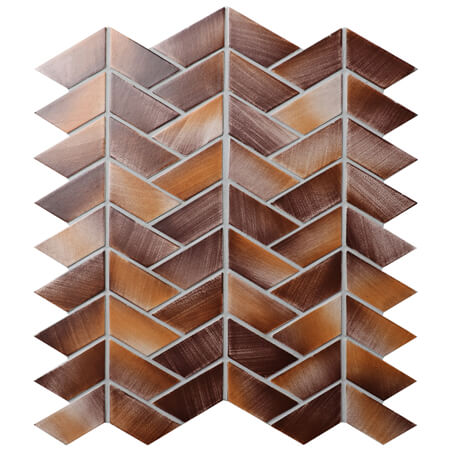 Trapezoid Tile Ceramic Brown BCZ933A,mosaic kitchen backsplash, brown mosaic tiles, mosaic tile bathroom