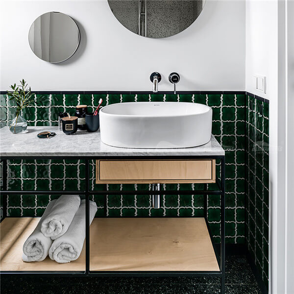 Arabesque verde-escuro BCZ701E2,azulejos de parede do banheiro, azulejo arabesco, fornecimento de azulejos de piscina