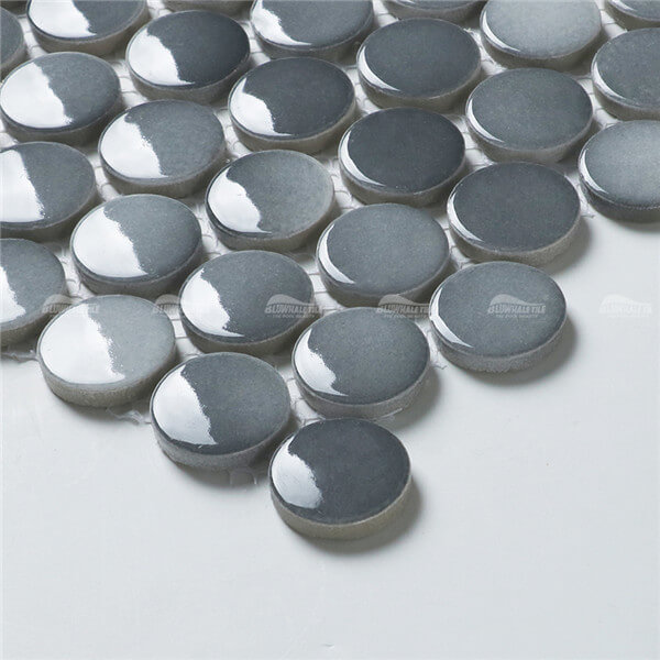 Penny Round Tile Gray BCZ002B1,round mosaic tiles, bathroom mosaic tile backsplash, cheap wholesale pool tile