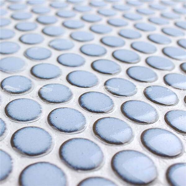 Penny Round Tile Baby Blue BCZ610B1,blue penny round tile, blue penny tile bathroom, blue bathroom mosaic tiles