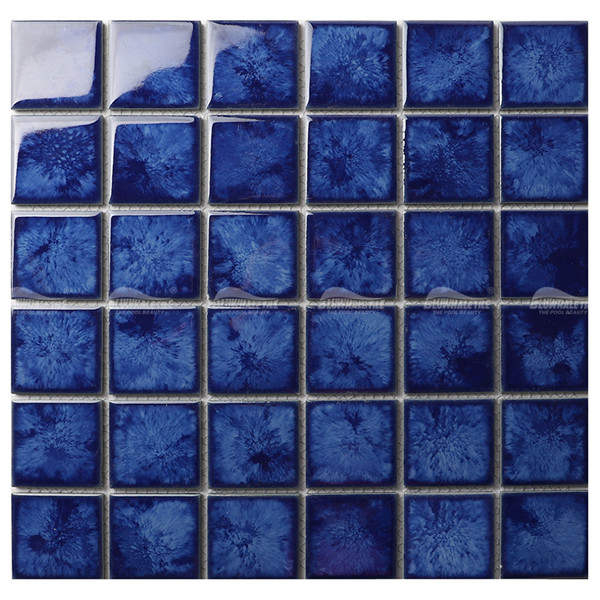 48x48mm Square Glossy Crystal Glazed Porcelain Blue KOA2615,pool mosaics for sale, 2x2 blue pool tile, mosaic tiles for swimming pool price