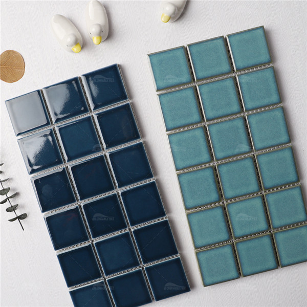 48x48mm Square Glossy Crystal Glazed Porcelain Blue KOA2616,2x2 ceramic pool tile, bathroom tile mosaic, porcelain pool tiles manufacturers
