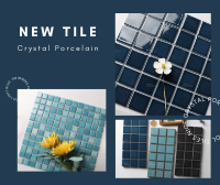 Coisas Novas: Série Clássica - Azulejos de piscina de porcelana cristal-ideias de design de azulejos de piscina, projetos de piscina de azulejo de mosaico, parede de características de azulejos de chuveiro