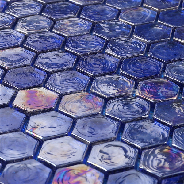 Azulejo de vidrio iridiscente GZOF1601,mosaicos iridiscentes, azulejos de vidrio iridiscentes de la piscina, azulejos para la línea de flotación de la piscina