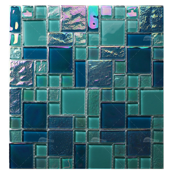 Iridescent Glass Tile GZOF5006,green iridescent glass tile, dark green iridescent glass tile, pool tile supply