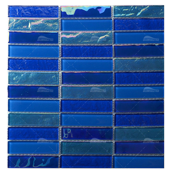 Iridescent Glass Tile GZOF5009,blue iridescent tile, iridescent glass tile for pools, pool tile wholesale