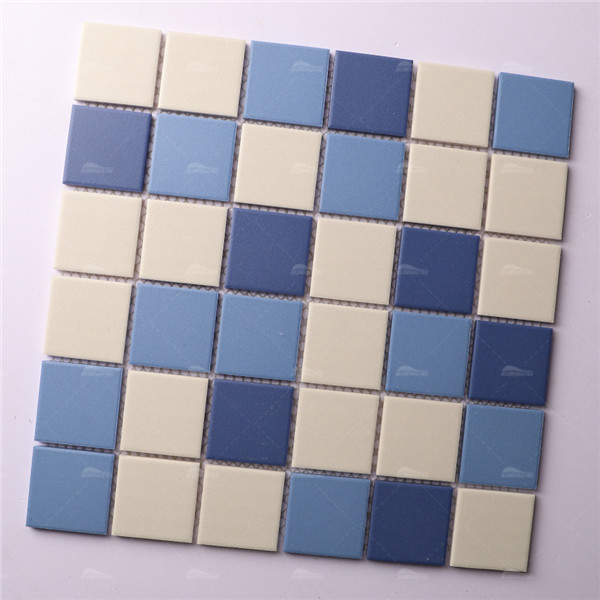 48x48mm Square Full Body Unglazed Mixed Dark Blue KOF6008,tile wholesale,blend blue unglazed mosaic,2x2 unglazed mosaic