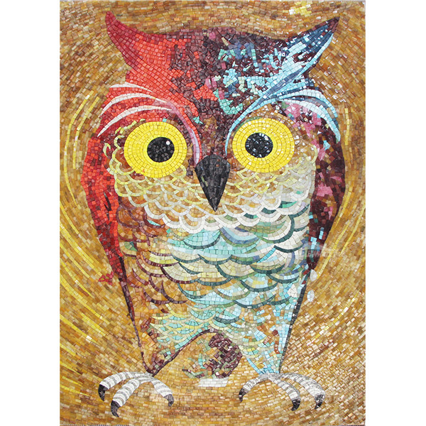 Glass Owl Pattern Mosaic Art ZGH2015,owl pattern mosaic art, mosaic modern art, mosaic art supply